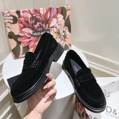 Cheap Dolce &amp; Gabbana D&amp;G Leather Shoes For Women #1400758 Replica Wholesale [$122.00 USD] [ITEM#1400758] on Replica Dolce &amp; Gabbana D&amp;G Leather Shoes