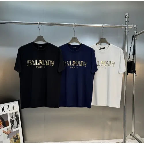 Cheap Balmain T-Shirts Short Sleeved For Men #1405236 Replica Wholesale [$76.00 USD] [ITEM#1405236] on Replica Balmain T-Shirts