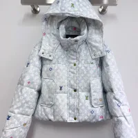 Cheap Louis Vuitton LV Down Feather Coat Long Sleeved For Women #1395969 Replica Wholesale [$135.00 USD] [ITEM#1395969] on Replica Louis Vuitton LV Down Feather Coat