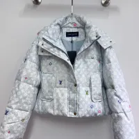 Cheap Louis Vuitton LV Down Feather Coat Long Sleeved For Women #1395969 Replica Wholesale [$135.00 USD] [ITEM#1395969] on Replica Louis Vuitton LV Down Feather Coat