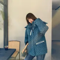 Cheap Louis Vuitton LV Down Feather Coat Long Sleeved For Women #1397744 Replica Wholesale [$247.93 USD] [ITEM#1397744] on Replica Louis Vuitton LV Down Feather Coat