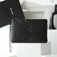 Cheap Yves Saint Laurent AAA Quality Pouches #1398530 Replica Wholesale [$68.00 USD] [ITEM#1398530] on Replica Yves Saint Laurent AAA Wallets