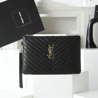 Cheap Yves Saint Laurent AAA Quality Pouches #1398531 Replica Wholesale [$68.00 USD] [ITEM#1398531] on Replica Yves Saint Laurent AAA Wallets