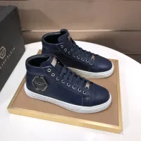Cheap Philipp Plein PP High Tops Shoes For Men #1400012 Replica Wholesale [$88.00 USD] [ITEM#1400012] on Replica Philipp Plein PP High Tops Shoes
