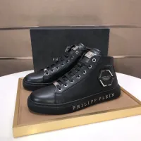 Cheap Philipp Plein PP High Tops Shoes For Men #1400013 Replica Wholesale [$88.00 USD] [ITEM#1400013] on Replica Philipp Plein PP High Tops Shoes