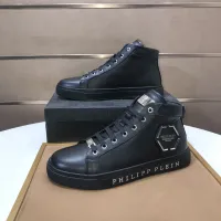 Cheap Philipp Plein PP High Tops Shoes For Men #1400013 Replica Wholesale [$88.00 USD] [ITEM#1400013] on Replica Philipp Plein PP High Tops Shoes