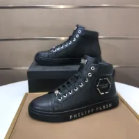 Cheap Philipp Plein PP High Tops Shoes For Men #1400014 Replica Wholesale [$88.00 USD] [ITEM#1400014] on Replica Philipp Plein PP High Tops Shoes