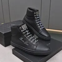 Cheap Philipp Plein PP High Tops Shoes For Men #1400015 Replica Wholesale [$88.00 USD] [ITEM#1400015] on Replica Philipp Plein PP High Tops Shoes
