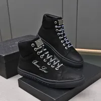 Cheap Philipp Plein PP High Tops Shoes For Men #1400016 Replica Wholesale [$88.00 USD] [ITEM#1400016] on Replica Philipp Plein PP High Tops Shoes