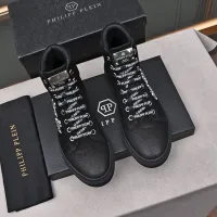 Cheap Philipp Plein PP High Tops Shoes For Men #1400016 Replica Wholesale [$88.00 USD] [ITEM#1400016] on Replica Philipp Plein PP High Tops Shoes