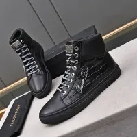 Cheap Philipp Plein PP High Tops Shoes For Men #1400017 Replica Wholesale [$88.00 USD] [ITEM#1400017] on Replica Philipp Plein PP High Tops Shoes