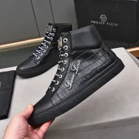 Cheap Philipp Plein PP High Tops Shoes For Men #1400017 Replica Wholesale [$88.00 USD] [ITEM#1400017] on Replica Philipp Plein PP High Tops Shoes