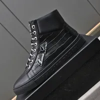 Cheap Philipp Plein PP High Tops Shoes For Men #1400017 Replica Wholesale [$88.00 USD] [ITEM#1400017] on Replica Philipp Plein PP High Tops Shoes