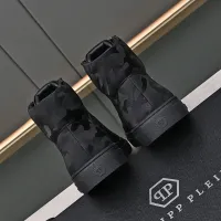 Cheap Philipp Plein PP High Tops Shoes For Men #1400018 Replica Wholesale [$88.00 USD] [ITEM#1400018] on Replica Philipp Plein PP High Tops Shoes