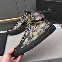 Cheap Philipp Plein PP High Tops Shoes For Men #1400019 Replica Wholesale [$88.00 USD] [ITEM#1400019] on Replica Philipp Plein PP High Tops Shoes