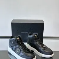 Cheap Philipp Plein PP High Tops Shoes For Men #1400021 Replica Wholesale [$150.00 USD] [ITEM#1400021] on Replica Philipp Plein PP High Tops Shoes