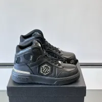 Cheap Philipp Plein PP High Tops Shoes For Men #1400022 Replica Wholesale [$150.00 USD] [ITEM#1400022] on Replica Philipp Plein PP High Tops Shoes