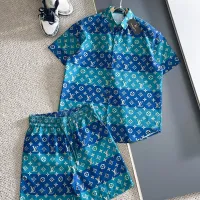 Cheap Louis Vuitton LV Tracksuits Short Sleeved For Men #1404438 Replica Wholesale [$102.00 USD] [ITEM#1404438] on Replica Louis Vuitton LV Tracksuits