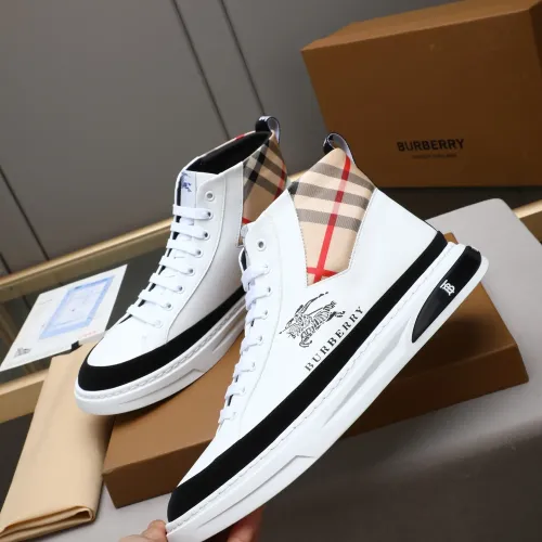 Cheap Burberry High Tops Shoes For Men #1408221 Replica Wholesale [$85.00 USD] [ITEM#1408221] on Replica Burberry High Tops Shoes
