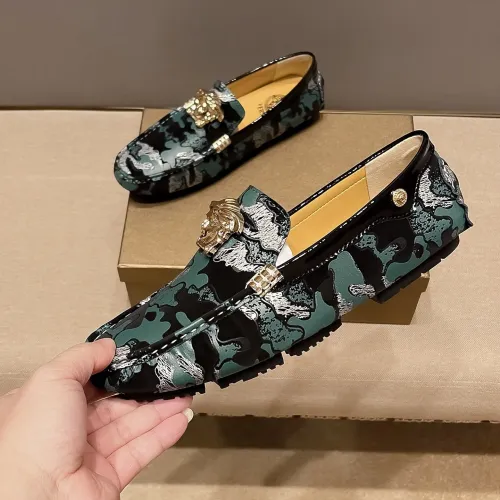 Cheap Versace Leather Shoes For Men #1408365 Replica Wholesale [$76.00 USD] [ITEM#1408365] on Replica Versace Leather Shoes