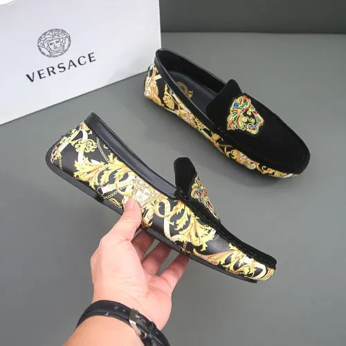 Cheap Versace Leather Shoes For Men #1408366 Replica Wholesale [$72.00 USD] [ITEM#1408366] on Replica Versace Leather Shoes