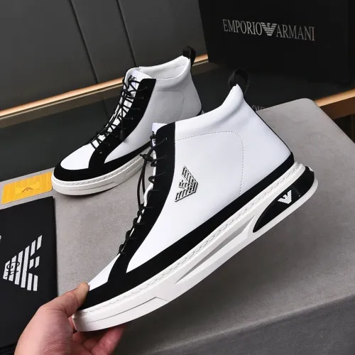 Cheap Armani High Tops Shoes For Men #1408398 Replica Wholesale [$82.00 USD] [ITEM#1408398] on Replica Armani High Tops Shoes