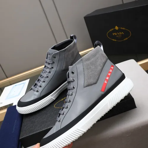 Cheap Prada High Top Shoes For Men #1408402 Replica Wholesale [$82.00 USD] [ITEM#1408402] on Replica Prada High Top Shoes