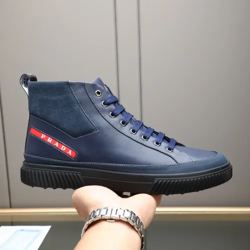 Cheap Prada High Top Shoes For Men #1408403 Replica Wholesale [$82.00 USD] [ITEM#1408403] on Replica Prada High Top Shoes