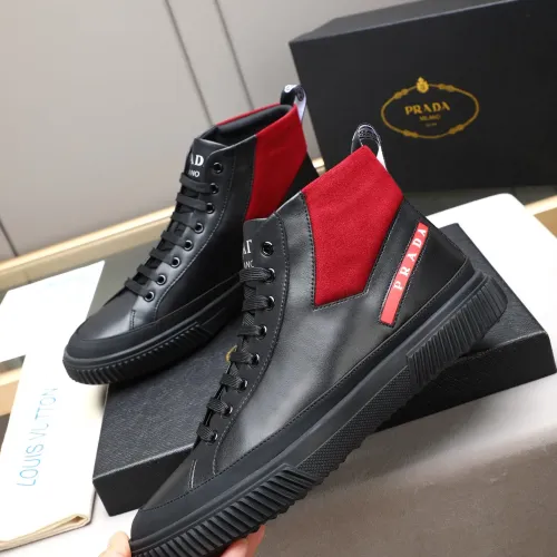 Cheap Prada High Top Shoes For Men #1408404 Replica Wholesale [$82.00 USD] [ITEM#1408404] on Replica Prada High Top Shoes