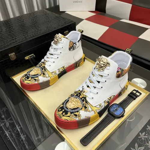 Cheap Versace High Tops Shoes For Men #1408407 Replica Wholesale [$82.00 USD] [ITEM#1408407] on Replica Versace High Tops Shoes