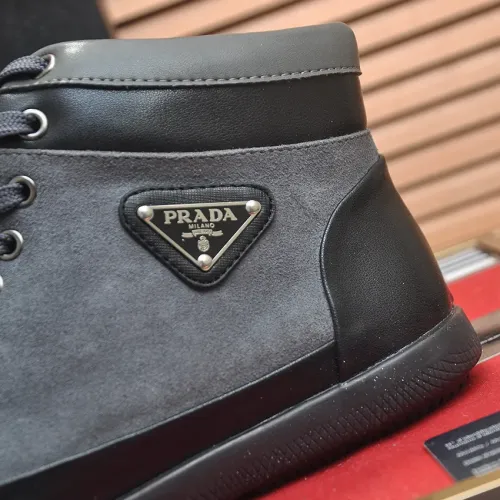 Cheap Prada High Top Shoes For Men #1408513 Replica Wholesale [$92.00 USD] [ITEM#1408513] on Replica Prada High Top Shoes