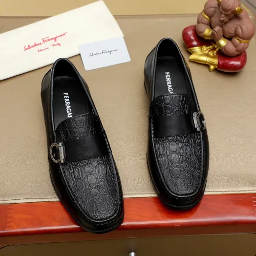 Cheap Salvatore Ferragamo Leather Shoes For Men #1408690 Replica Wholesale [$88.00 USD] [ITEM#1408690] on Replica Salvatore Ferragamo Leather Shoes