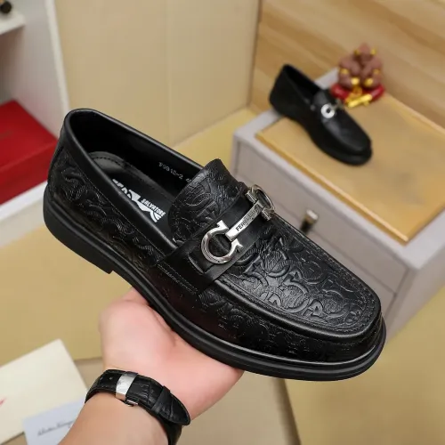 Cheap Salvatore Ferragamo Leather Shoes For Men #1408691 Replica Wholesale [$88.00 USD] [ITEM#1408691] on Replica Salvatore Ferragamo Leather Shoes