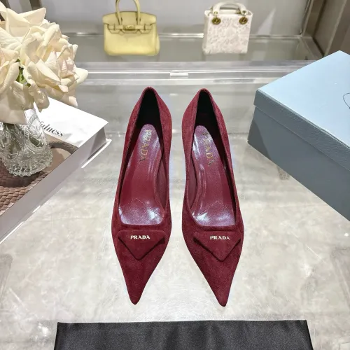 Cheap Prada High-heeled Shoes For Women #1409411 Replica Wholesale [$108.00 USD] [ITEM#1409411] on Replica Prada High-heeled Shoes