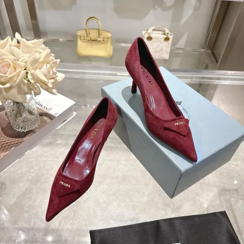 Cheap Prada High-heeled Shoes For Women #1409411 Replica Wholesale [$108.00 USD] [ITEM#1409411] on Replica Prada High-heeled Shoes