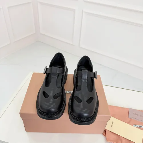 Cheap MIU MIU Leather Shoes For Women #1409419 Replica Wholesale [$102.00 USD] [ITEM#1409419] on Replica MIU MIU Leather Shoes