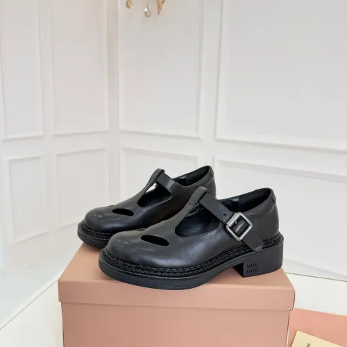 Cheap MIU MIU Leather Shoes For Women #1409419 Replica Wholesale [$102.00 USD] [ITEM#1409419] on Replica MIU MIU Leather Shoes