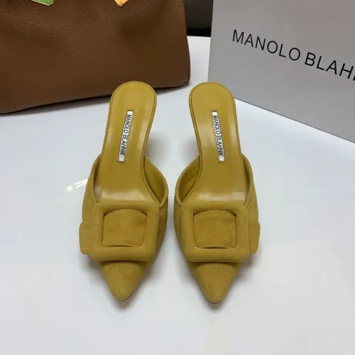 Cheap Manolo Blahnik Slippers For Women #1409574 Replica Wholesale [$96.00 USD] [ITEM#1409574] on Replica Manolo Blahnik Slippers