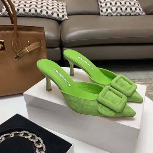 Cheap Manolo Blahnik Slippers For Women #1409575 Replica Wholesale [$96.00 USD] [ITEM#1409575] on Replica Manolo Blahnik Slippers