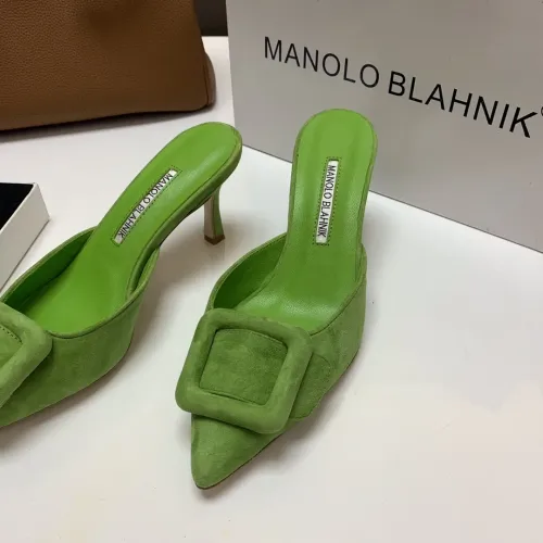 Cheap Manolo Blahnik Slippers For Women #1409575 Replica Wholesale [$96.00 USD] [ITEM#1409575] on Replica Manolo Blahnik Slippers