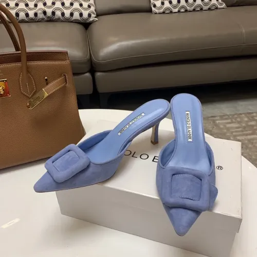 Cheap Manolo Blahnik Slippers For Women #1409576 Replica Wholesale [$96.00 USD] [ITEM#1409576] on Replica Manolo Blahnik Slippers