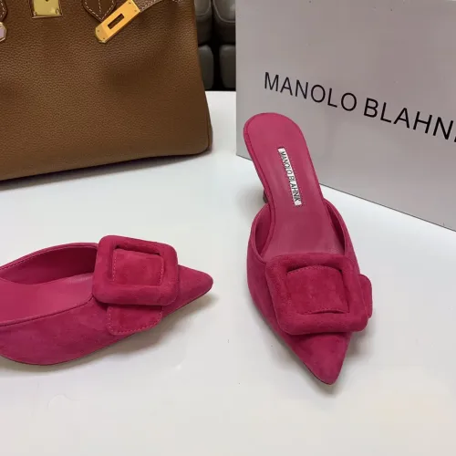 Cheap Manolo Blahnik Slippers For Women #1409577 Replica Wholesale [$96.00 USD] [ITEM#1409577] on Replica Manolo Blahnik Slippers