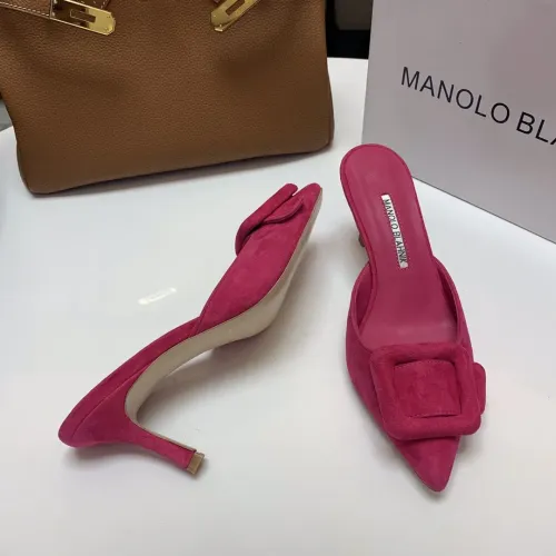 Cheap Manolo Blahnik Slippers For Women #1409577 Replica Wholesale [$96.00 USD] [ITEM#1409577] on Replica Manolo Blahnik Slippers