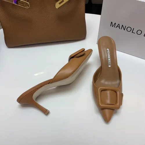 Cheap Manolo Blahnik Slippers For Women #1409579 Replica Wholesale [$96.00 USD] [ITEM#1409579] on Replica Manolo Blahnik Slippers