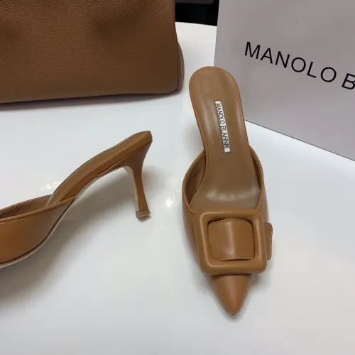 Cheap Manolo Blahnik Slippers For Women #1409579 Replica Wholesale [$96.00 USD] [ITEM#1409579] on Replica Manolo Blahnik Slippers