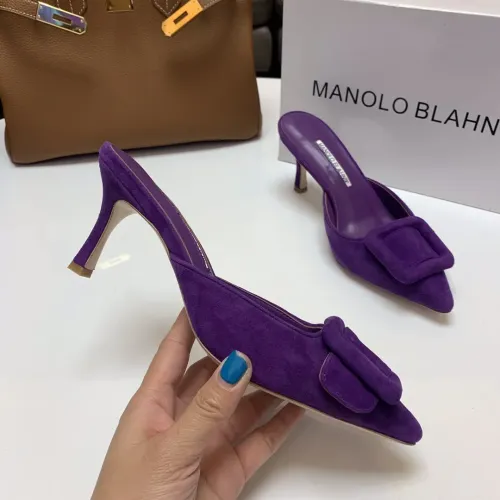 Cheap Manolo Blahnik Slippers For Women #1409580 Replica Wholesale [$96.00 USD] [ITEM#1409580] on Replica Manolo Blahnik Slippers