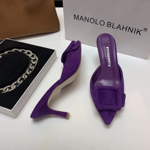 Cheap Manolo Blahnik Slippers For Women #1409580 Replica Wholesale [$96.00 USD] [ITEM#1409580] on Replica Manolo Blahnik Slippers
