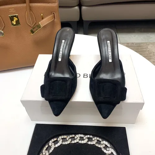 Cheap Manolo Blahnik Slippers For Women #1409581 Replica Wholesale [$96.00 USD] [ITEM#1409581] on Replica Manolo Blahnik Slippers