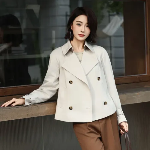 Cheap Burberry Trench Coat Long Sleeved For Women #1410240 Replica Wholesale [$132.00 USD] [ITEM#1410240] on Replica Burberry Trench Coat