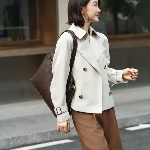 Cheap Burberry Trench Coat Long Sleeved For Women #1410240 Replica Wholesale [$132.00 USD] [ITEM#1410240] on Replica Burberry Trench Coat